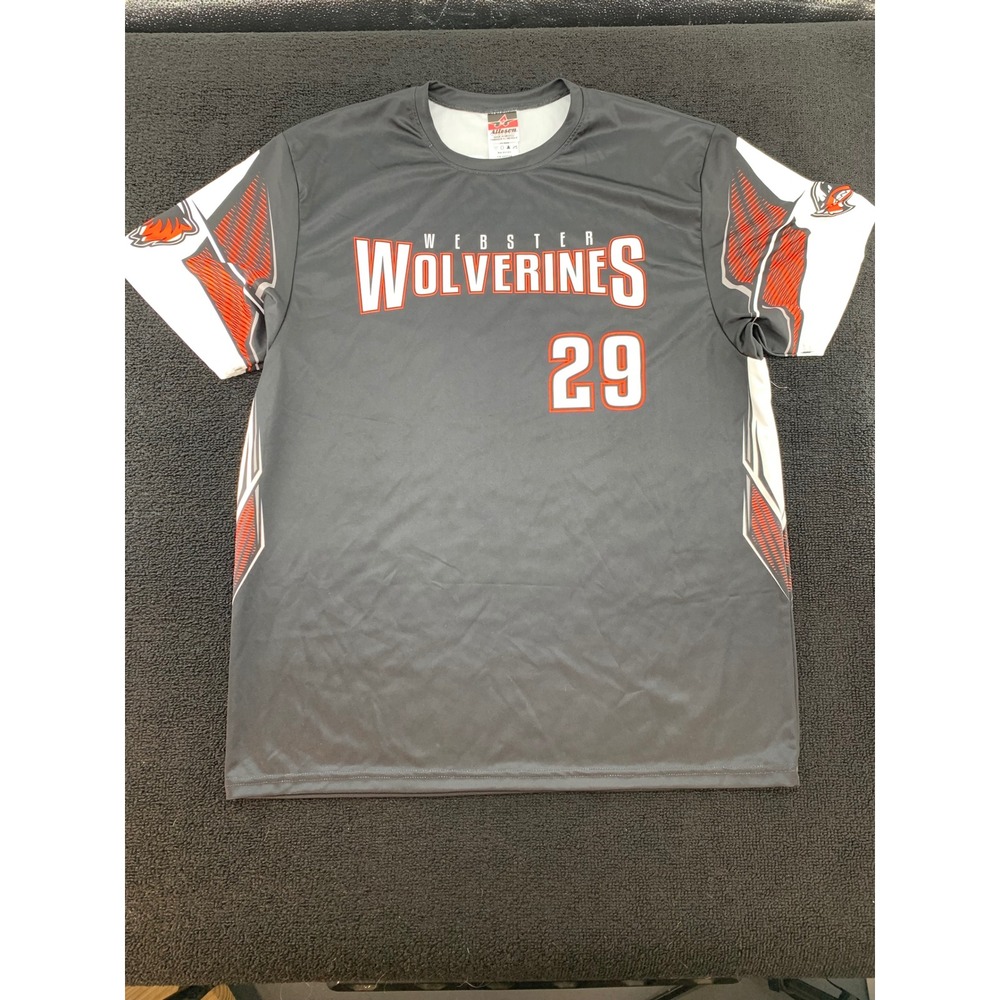 Webster Wolverines Baseball Jersey Number 29 Bannister Adult Large Black‎ Orange